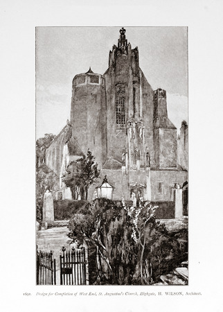 Old photo in Academy Architecture magazin, 1896, page scan. Editorial use.のeditorial素材