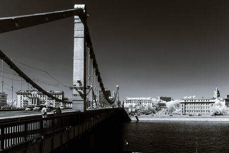 Moscow city landscape infrared view, spring sunny dayの写真素材