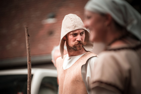 Editorial,14st June 2015: Chatenois, France: Fete des Remparts de Chatenois. Fancy-dress medieval holiday and festival in old castle.のeditorial素材