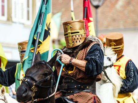 Editorial,14st June 2015: Chatenois, France: Fete des Remparts de Chatenois. Fancy-dress medieval holiday and festival in old castle.のeditorial素材