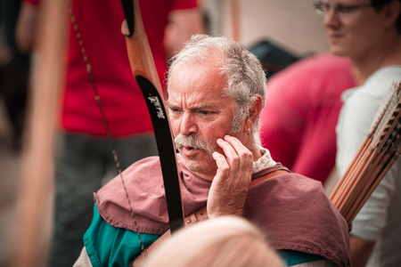 Editorial,14st June 2015: Chatenois, France: Fete des Remparts de Chatenois. Fancy-dress medieval holiday and festival in old castle.のeditorial素材