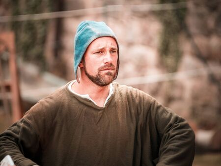 Editorial,14st June 2015: Chatenois, France: Fete des Remparts de Chatenois. Fancy-dress medieval holiday and festival in old castle.のeditorial素材