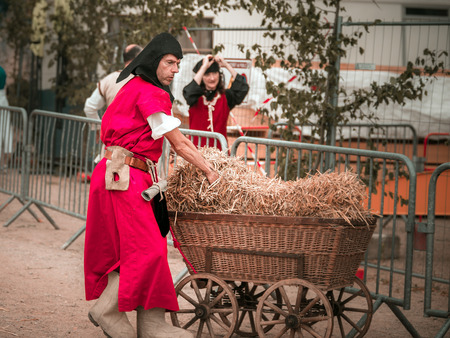 Editorial,14st June 2015: Chatenois, France: Fete des Remparts de Chatenois. Fancy-dress medieval holiday and festival in old castle.のeditorial素材