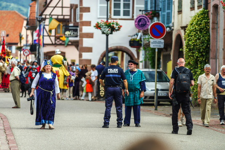 Editorial,14st June 2015: Chatenois, France: Fete des Remparts de Chatenois. Fancy-dress medieval holiday and festival in old castle.のeditorial素材