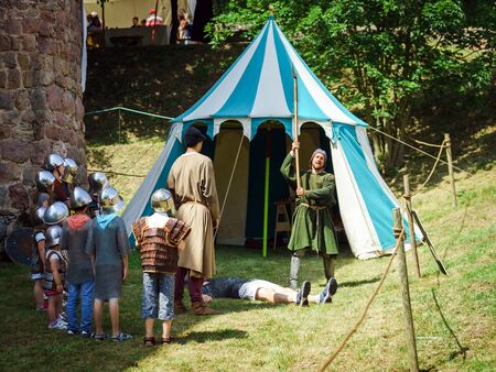 Editorial,14st June 2015: Chatenois, France: Fete des Remparts de Chatenois. Fancy-dress medieval holiday and festival in old castle.のeditorial素材