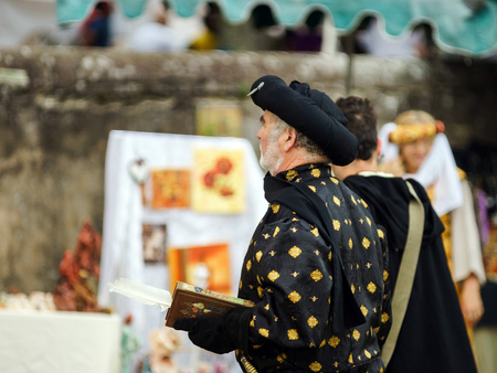 Editorial,14st June 2015: Chatenois, France: Fete des Remparts de Chatenois. Fancy-dress medieval holiday and festival in old castle.のeditorial素材