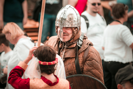 Editorial,14st June 2015: Chatenois, France: Fete des Remparts de Chatenois. Fancy-dress medieval holiday and festival in old castle.のeditorial素材