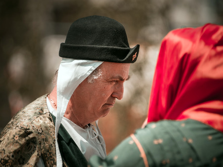 Editorial,14st June 2015: Chatenois, France: Fete des Remparts de Chatenois. Fancy-dress medieval holiday and festival in old castle.のeditorial素材