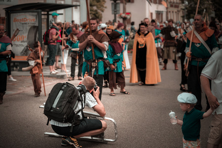 Editorial,14st June 2015: Chatenois, France: Fete des Remparts de Chatenois. Fancy-dress medieval holiday and festival in old castle.のeditorial素材