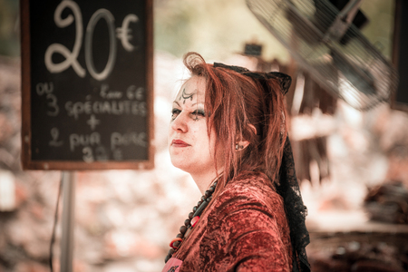 Editorial,14st June 2015: Chatenois, France: Fete des Remparts de Chatenois. Fancy-dress medieval holiday and festival in old castle.のeditorial素材