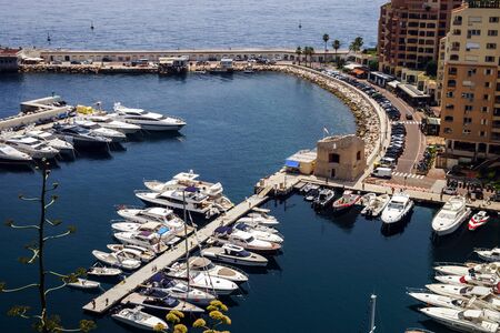 View of Monaco harbour with big ships. Money and travel concept.の写真素材