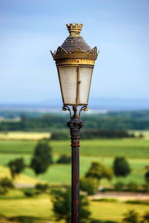 Old alsacien village street view, France, summerの写真素材