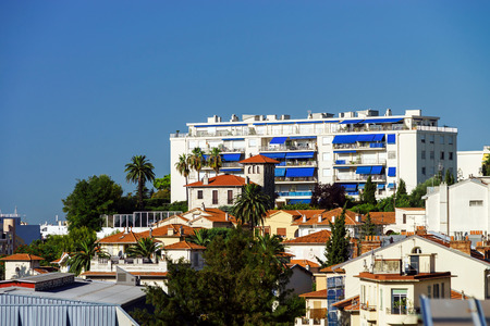 New apartments and old villas in Nice, Cote d Azur, Franceの写真素材