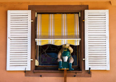 Typical traditional alsacien city house, Selestat, Franceの写真素材
