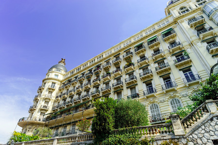 Rich hotel building in Nice, Cote-d-Azur, Franceのeditorial素材