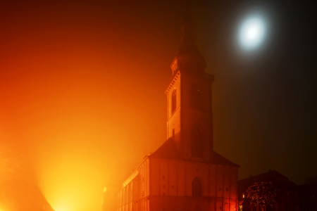 Old medieval abbey church in Alsace, Franceの写真素材
