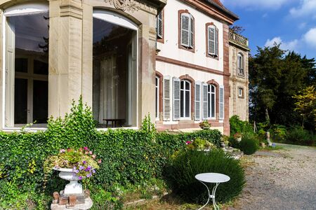 Old classic french manor view, Ottrott, Franceのeditorial素材