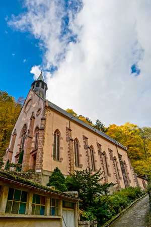 Old medieval abbey church in Alsace, Franceのeditorial素材