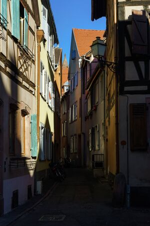 Selestat old city street view, Alsace, Franceのeditorial素材