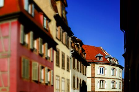 Selestat old city street view, Alsace, Franceのeditorial素材