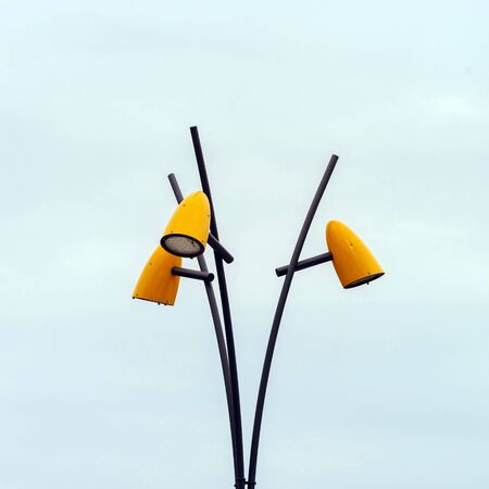 Modern street lamp in Saverne, France, spring dayの写真素材