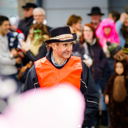 Editorial,14st February 2016: Selestat, France: Carnival and parade throught the streets. Fancy-dress spring holiday and festival.のeditorial素材