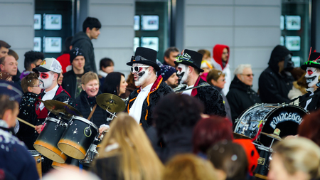 Editorial,14st February 2016: Selestat, France: Carnival and parade throught the streets. Fancy-dress spring holiday and festival.のeditorial素材