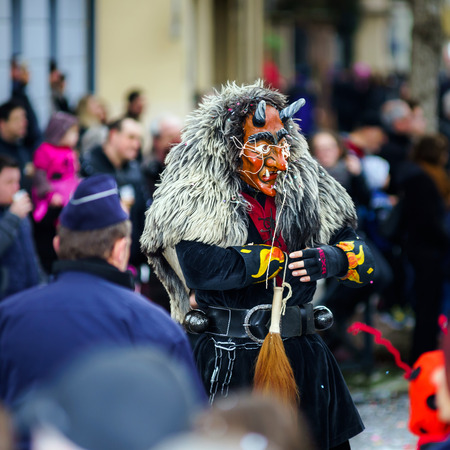 Editorial,14st February 2016: Selestat, France: Carnival and parade throught the streets. Fancy-dress spring holiday and festival.のeditorial素材