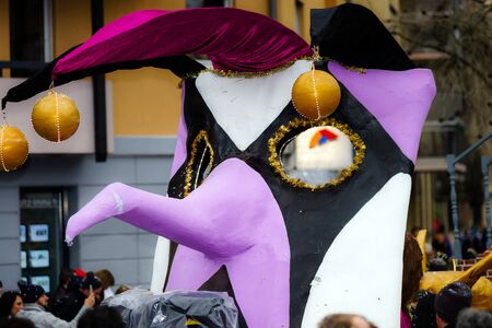 Editorial,14st February 2016: Selestat, France: Carnival and parade throught the streets. Fancy-dress spring holiday and festival.のeditorial素材