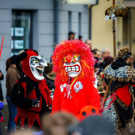 Editorial,14st February 2016: Selestat, France: Carnival and parade throught the streets. Fancy-dress spring holiday and festival.のeditorial素材