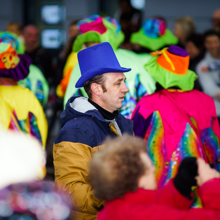Editorial,14st February 2016: Selestat, France: Carnival and parade throught the streets. Fancy-dress spring holiday and festival.のeditorial素材