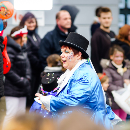 Editorial,14st February 2016: Selestat, France: Carnival and parade throught the streets. Fancy-dress spring holiday and festival.のeditorial素材