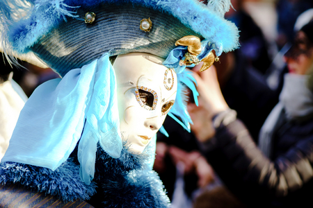 Editorial, 6 March 2016: Rosheim, France: Venetian Carnival Mask - A most beautiful masks photographed in open streetのeditorial素材