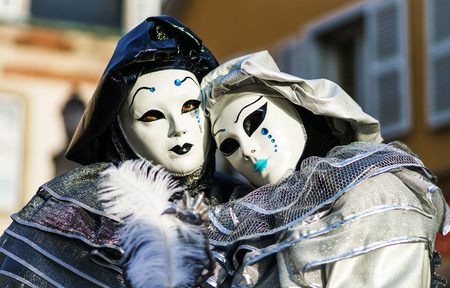 Editorial, 6 March 2016: Rosheim, France: Venetian Carnival Mask - A most beautiful masks photographed in open streetのeditorial素材