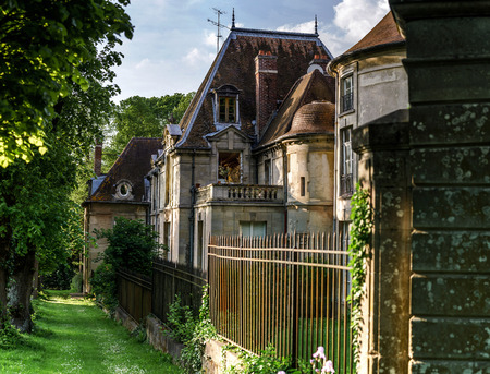 Classic french castle in Paris region, touristic landmark, Franceのeditorial素材