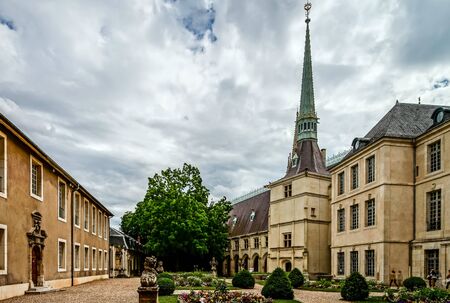 Old buildings on the street of Nancy, France, medieval cityの写真素材