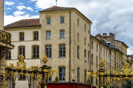 Old buildings on the street of Nancy, France, medieval cityの写真素材