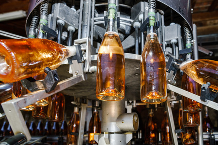 Champagne producing and bottling in Alsace, France. Small wine-producing business.の写真素材