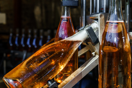 Champagne producing and bottling in Alsace, France. Small wine-producing business.の写真素材