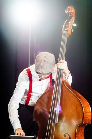 Editorial, 2nd September 2016: Illkirch, Strasbourg, France:  Concert of Christel Kern chanson music band, portraits of musiciensのeditorial素材