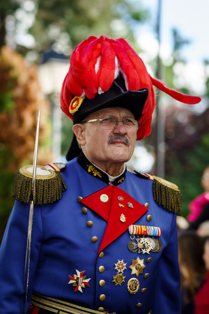 Editorial, 02nd October 2016: Barr, France: Carnival and parade throught the streets. Fancy-dress harvest holiday and festival.のeditorial素材