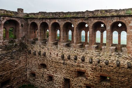 Majestic medieval castle  Saint-Ulrich on the top of the hill, Alsace, France