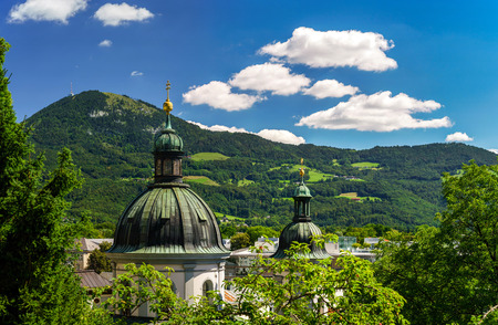 Alpine landscape view in Salzburg, Austria, summer dayの写真素材