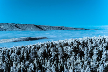 Fantastic aerial infrared view of mountain landscape, like the Luneの写真素材