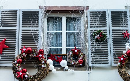 Window Christmas decorationの写真素材