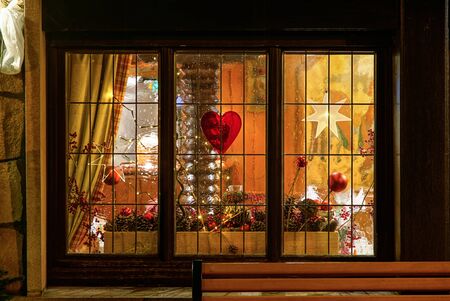 Outdoor Christmas decoration in Strasbourg, Alsace,  Franceの写真素材