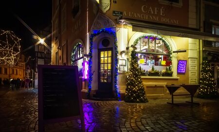 Editorial: 22nd December 2016: Colmar, France. Christmas highlighting in the streets.のeditorial素材
