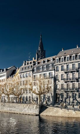 Strasbourg street infrared view, cityscape, Franceの写真素材