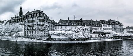 Strasbourg panoramic view from the riverside, Franceの写真素材