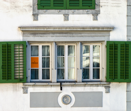 Classic city architecture of Switzerland street view, touristic concept